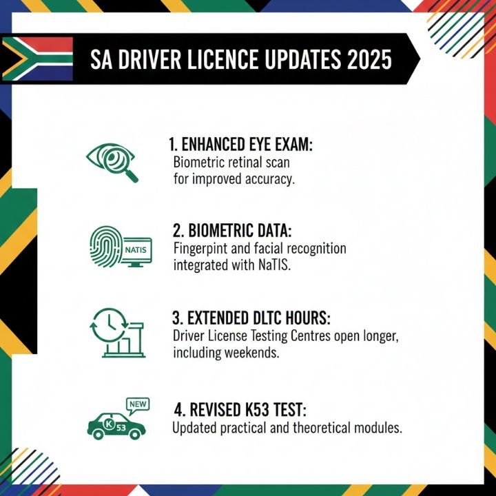 South Africa drivers licence rules 2025 update K53 test changes